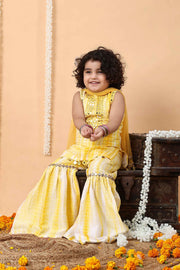 Sunshine Mirror Work Cotton Silk Garara Set
